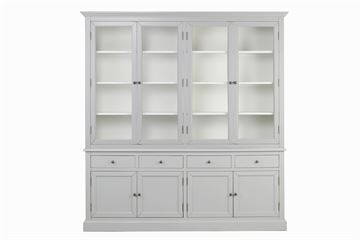 Vitrineskab Grå/hvid  L200 x H210 x D44 cm